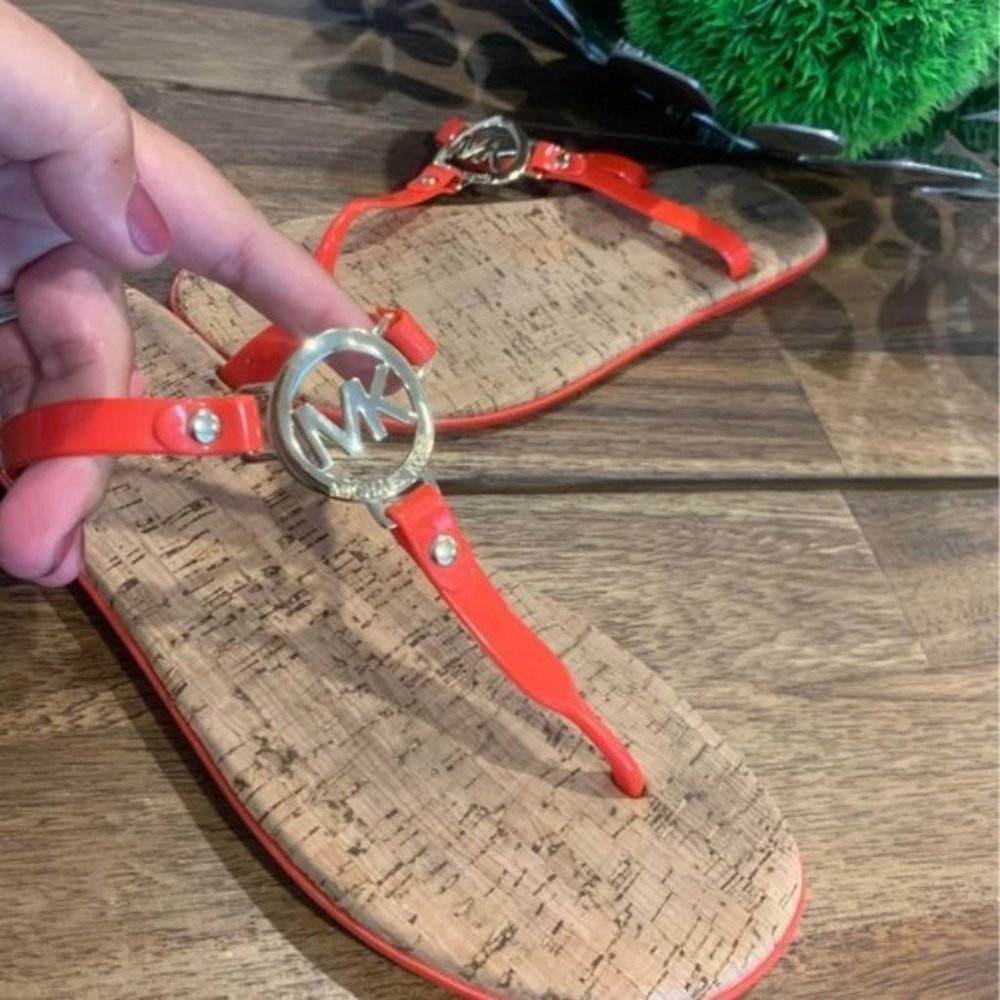 michael KORS sandals. Orange/cork footbed. Size 10. New condition. - Picture 3 of 10